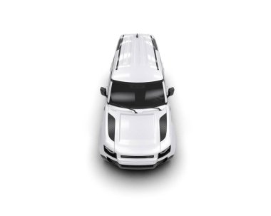 modern araba beyaz arka planda izole edildi. 3 boyutlu çizim - illüstrasyon