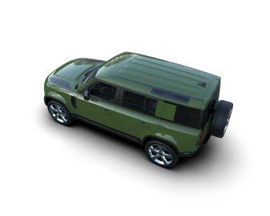 Araba beyaz arka planda izole edilmiş. 3d oluşturma.