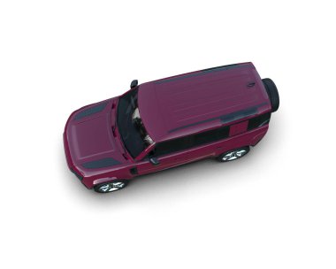 beyaz arkaplanda izole edilmiş araba 3 d görüntüleme - yan görünüm