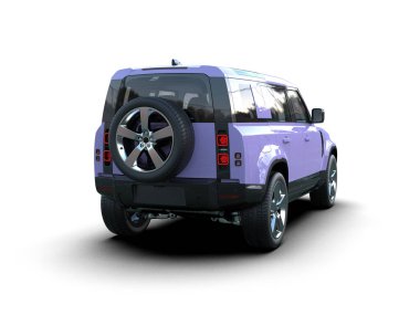 Beyaz arka planda modern şehir cipi. 3d oluşturma