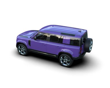 beyaz arkaplanda izole edilmiş araba 3 boyutlu görüntüleme