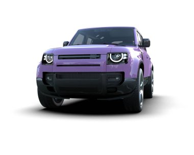 siyah modern mor araba - ön görünüm - izole