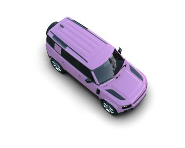 Pembe araba beyaz arka plan üzerinde izole