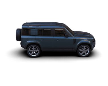 Beyaz arka planda modern lüks SUV. 3d oluşturma