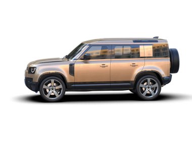 modern SUv kırpma yolu ile beyaz üzerinde izole