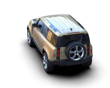 Beyaz bir arka plan üzerinde SUV