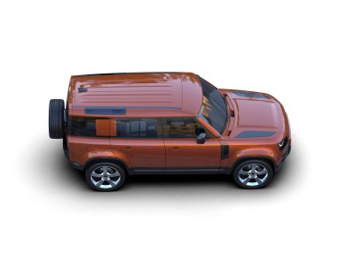 kırmızı modern araba - beyaz arkaplanda izole edilmiş