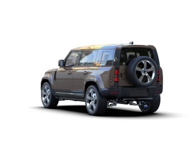 Beyaz arka planda modern şehir cipi. 3d oluşturma