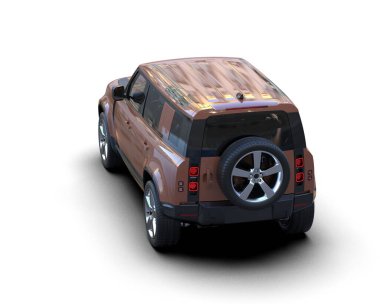 araba beyaz arkaplanda izole edildi