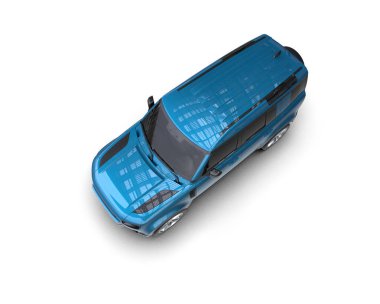 Boş ekranlı mavi araba