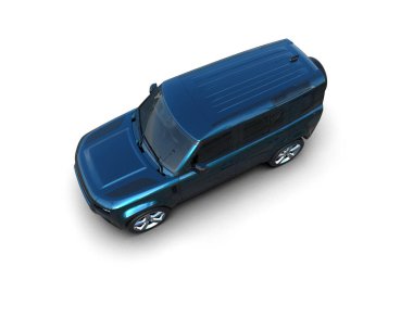 mavi araba üzerinde beyaz izole