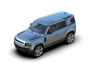 Araç beyaz arka planda izole edilmiş. 3 Boyutlu Hazırlama