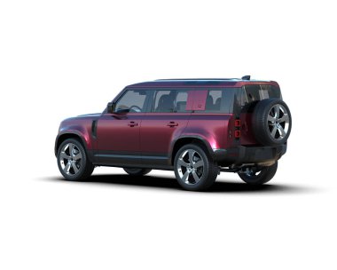 Kırmızı cip beyaza. 3d oluşturma