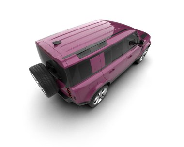 beyaz arka planda izole edilmiş modern mor araba - illüstrasyon