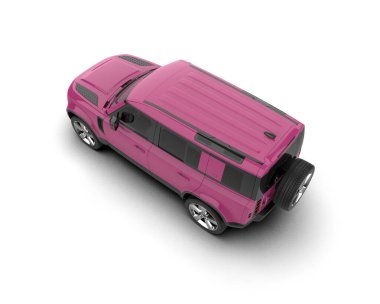 pembe modern araba - 3D illüstrasyon