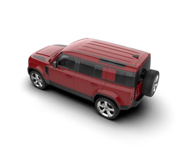 Beyaz arkaplanda 3 boyutlu araç izole edildi