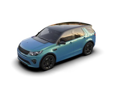 Modern kompakt SUV arabası - 3D illüstrasyon.