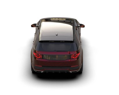 Siyah arka planda modern şehir sedanı. 3d oluşturma