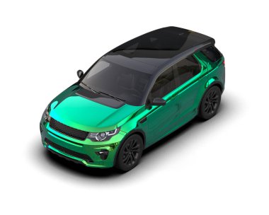 yeşil spor araba - 3D render