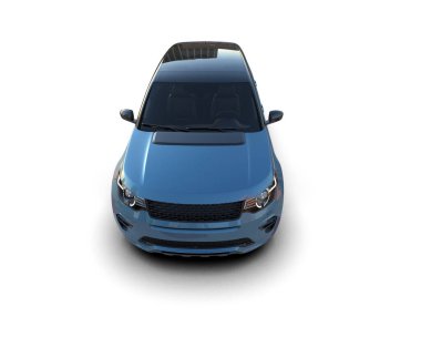 modern araba mavi arka planda. Araba gölgeli mavi bir arabadır. 3d oluşturma.