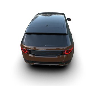 modern elektrikli araba beyaz arka planda izole edildi