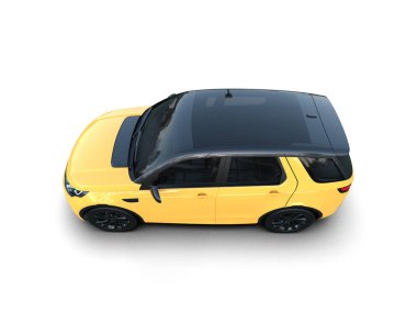 Beyaz arka planda siyah şehir arabası görüntüleniyor.