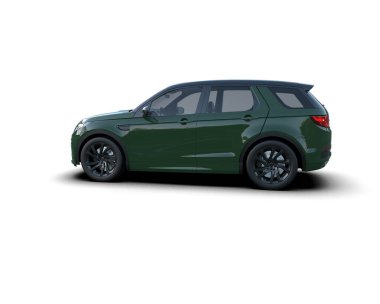 yeşil modern araba beyaz arka planda izole edilmiş - 3 boyutlu illüstrasyon