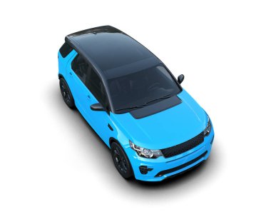 Beyaz arka planda mavi modern araba