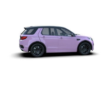 Modern araba arka planda izole edilmiş. 3D görüntüleme - illüstrasyon