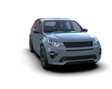 beyaz arkaplan üzerinde modern SUv 3 boyutlu görüntüleme