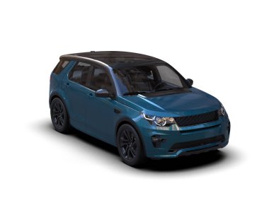 mavi spor araba - 3D illüstrasyon