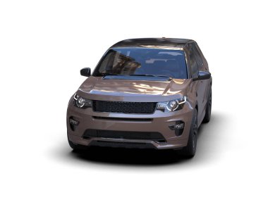 Modern araba arka planda izole edilmiş. 3d oluşturma -