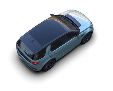 Karanlık arka planda gölgeli modern şehir arabası.