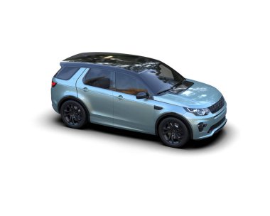 Beyaz arka planda modern SUV. 3d oluşturma