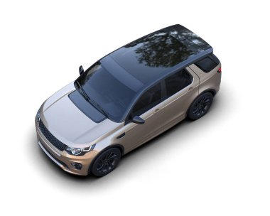 Araba beyaz arka planda izole edilmiş. 3d oluşturma