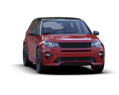 Modern araba beyazda izole edilmiş. 3d oluşturma