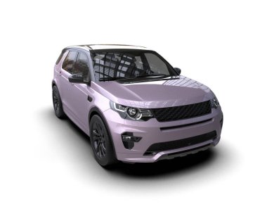 pembe modern araba. 3d oluşturma.