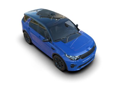 mavi modern araba gri üzerinde