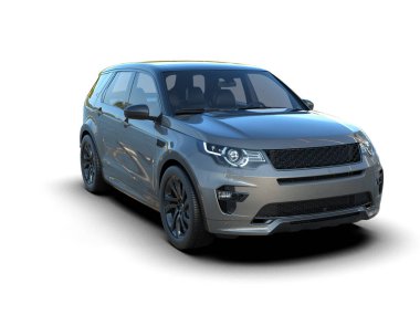 Arka planda izole edilmiş modern lüks araba. 3D görüntüleme - illüstrasyon