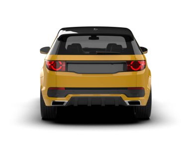 gerçekçi modern araba. Beyaz arka planda ön manzara. Vektör çizimi. 3D gerçekçi.