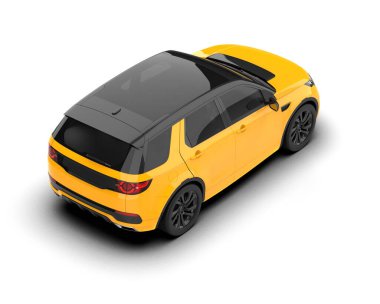 Modern araba arka planda izole edilmiş. 3d görüntüleme - vektör illüstrasyonu