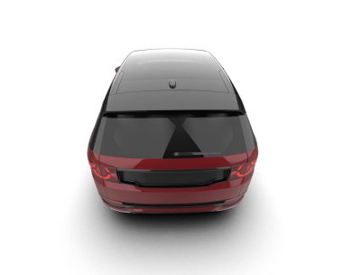 Beyaz arka planda modern bir araba. 3d oluşturma