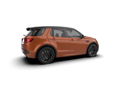 Arka planda modern bir araba. 3d oluşturma