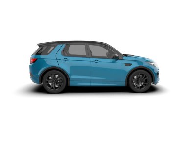 Modern araba arka planda izole edilmiş. 3d oluşturma