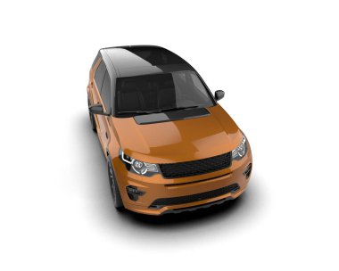 Modern araba arka planda izole edilmiş. 3D görüntüleme - illüstrasyon