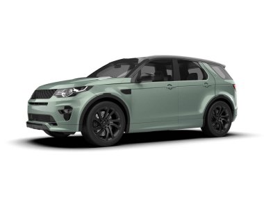 Beyaz arkaplanda 3 boyutlu araba çizimi