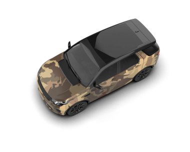 modern araba beyaz arka planda izole edildi. 3 boyutlu görüntüleme