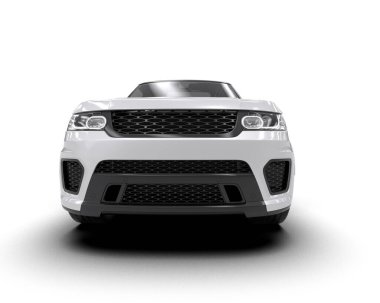 beyaz zemin üzerinde modern araba 3 d illüstrasyon