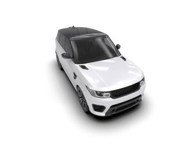 Araba beyaz arka planda izole edilmiş. 3d oluşturma.