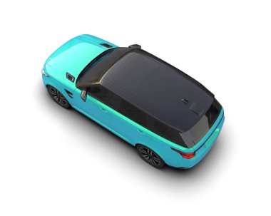 mavi lüks araba kırpma yolu beyaz üzerinde izole